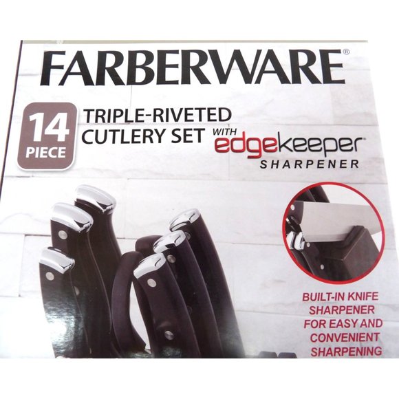 Farberware 14 pc. Cutlery Set with Knife Sharpener and Block NEW - Picture 3 of 4